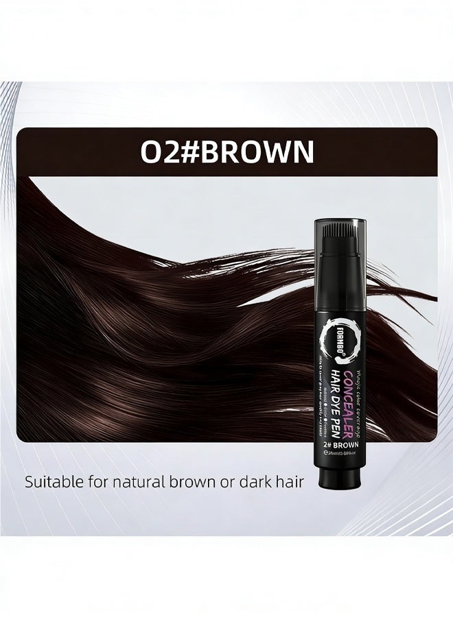 FORMBO One-time hair styling pen with teeth comb for whitening hair beauty hair dryer that doesn't damage the scalp hair dyeing dryer 20ml (02#BROWN) - Image 2